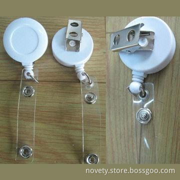 Badge Reels/Holders, made of plastic/ABS, with clip on back side